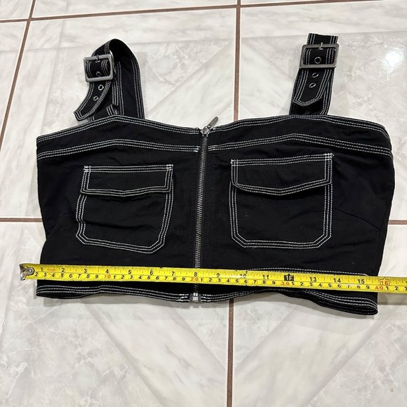 Nicole Miller Y2K Grunge 2 Piece Set Crop Top Size Large and Pants Size Small - Picture 11 of 14